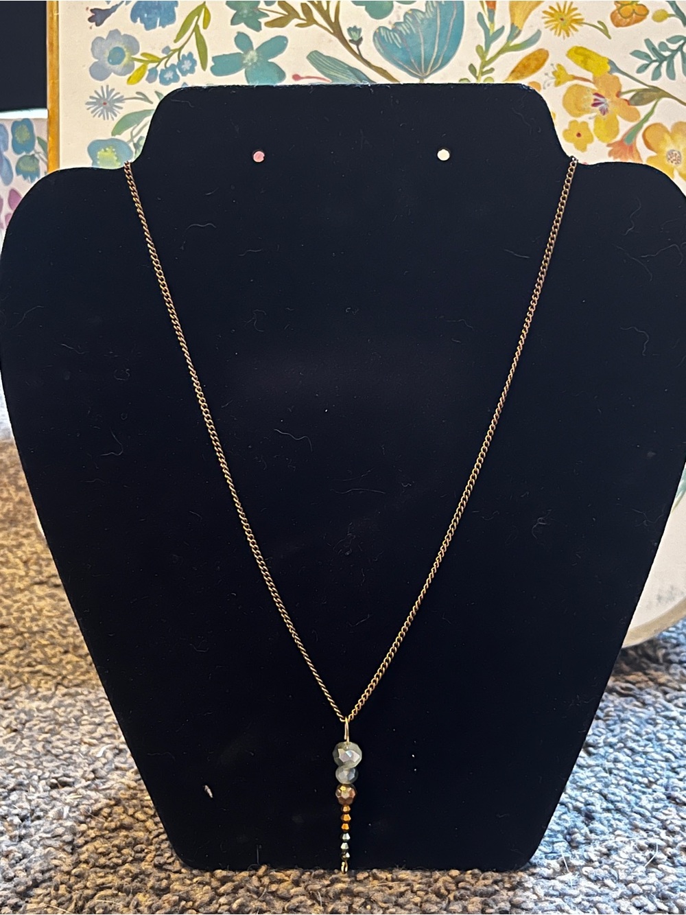 Delicate Gold-Tone Beaded Pendant Necklace - Women's Jewelry